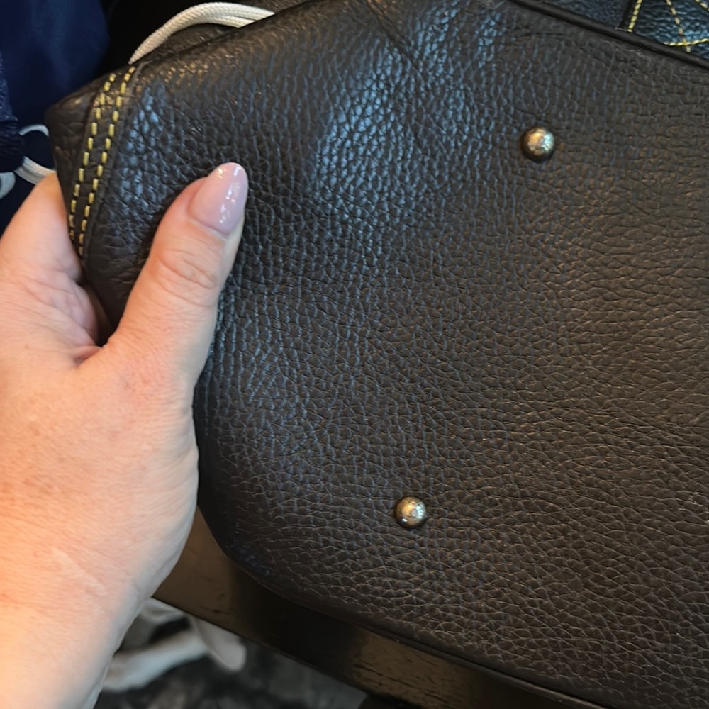 Dooney & Bourke Dark Brown Leather Tote Bag - Picture 14 of 15